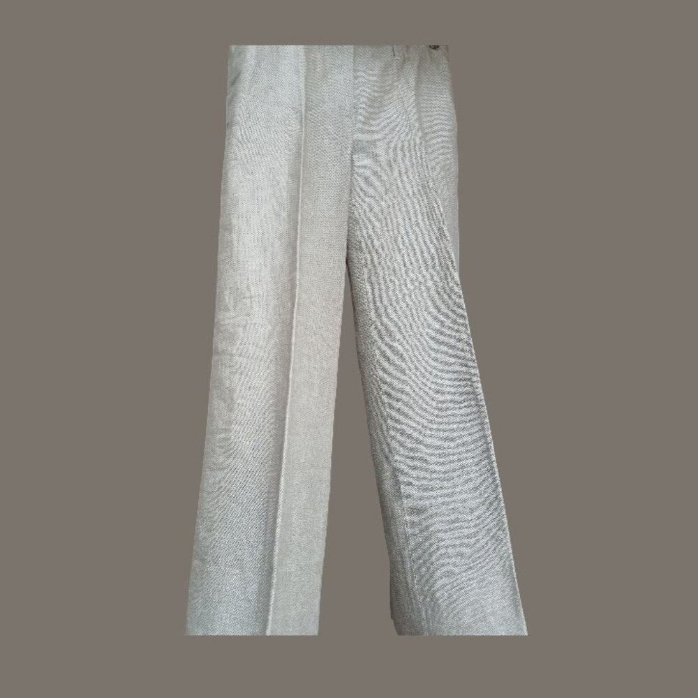 CALVIN KLEIN Tan Herringbone Linen Blend Dress Pants EUC - Picture 3 of 16